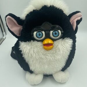 Vintage Furby backpack Black and White Bird Toy